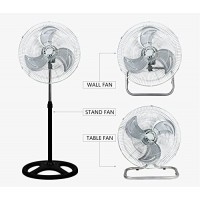 PrimeTrendz TM 18 Inch Industrial Grade High Velocity 3 in 1 Floor Stand Mount High Velocity Oscillating Blower Fan (Stand + Desk + Wall Fan) by USA Cash and Carry! - B01GX1N1X2